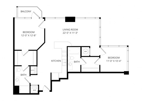 a floor plan of a house with an open floor plan and a staircase
